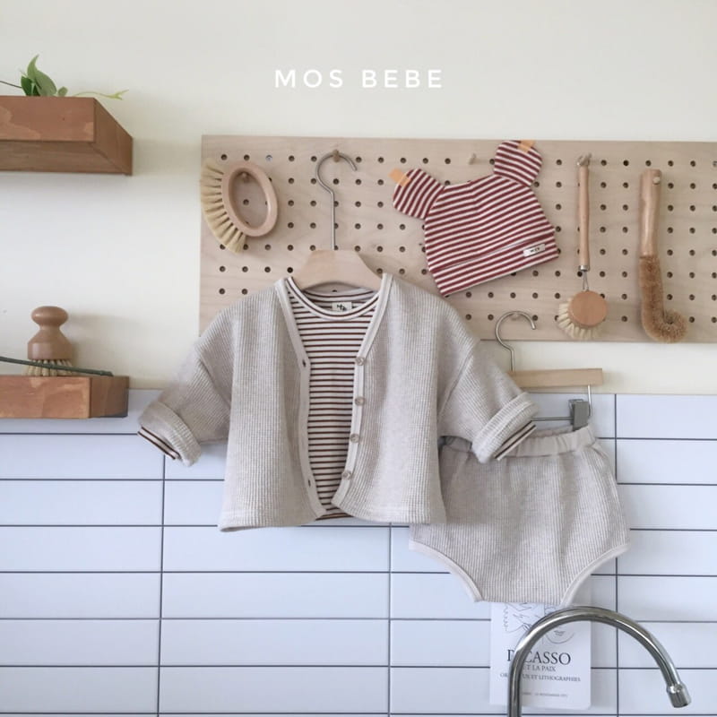 MOS BEBE - Korean Children Fashion - #Kfashion4kids - Poodle Cardigan Bloomer Set - 6