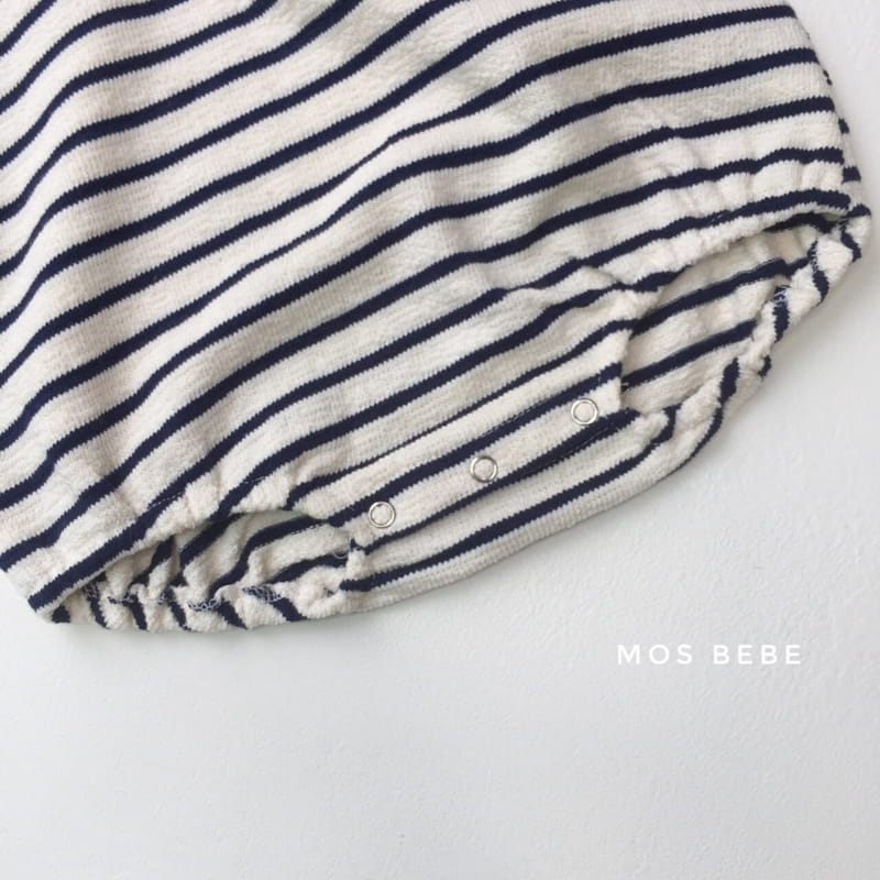 MOS BEBE - Korean Children Fashion - #Kfashion4kids - Stripe Peanut Bodysuit - 6