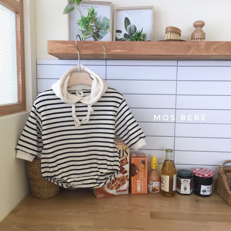 MOS BEBE - Korean Children Fashion - #Kfashion4kids - Stripe Peanut Bodysuit - 8