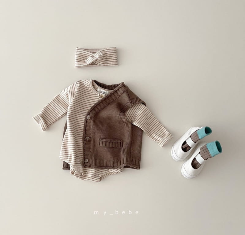 MY BEBE - Korean Children Fashion - #Kfashion4kids - Fall Spandex Bodysuit with Hairband - 5