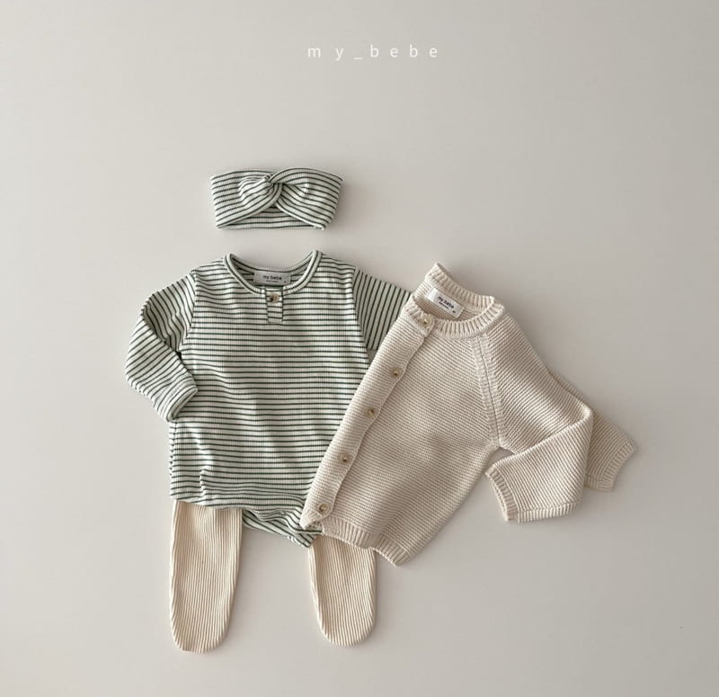 MY BEBE - Korean Children Fashion - #Kfashion4kids - Fall Spandex Bodysuit with Hairband - 7
