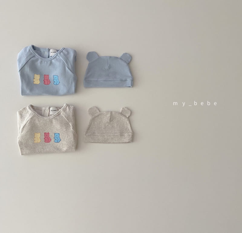 MY BEBE - Korean Children Fashion - #Kfashion4kids - Jelly Bear Bodysuit with Binnet - 2