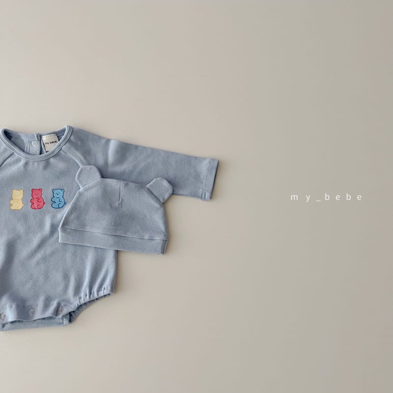 MY BEBE - Korean Children Fashion - #Kfashion4kids - Jelly Bear Bodysuit with Binnet - 4