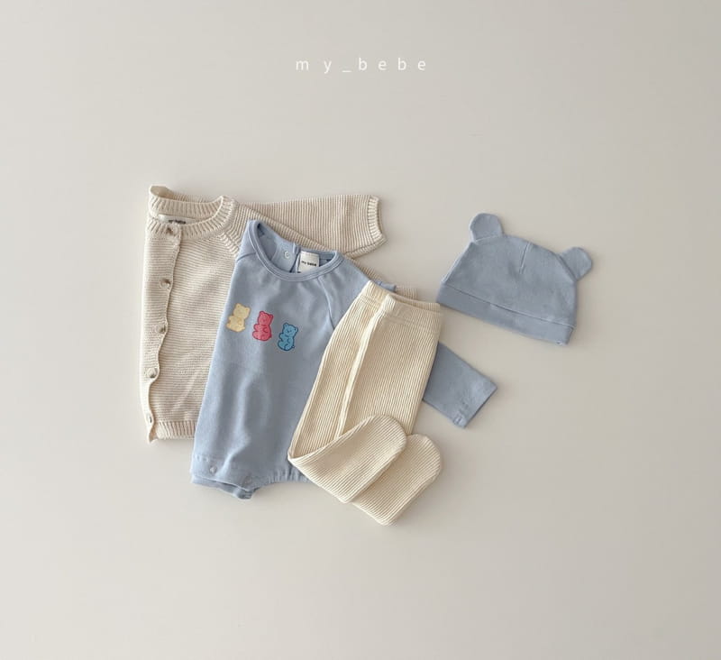MY BEBE - Korean Children Fashion - #Kfashion4kids - Jelly Bear Bodysuit with Binnet - 5