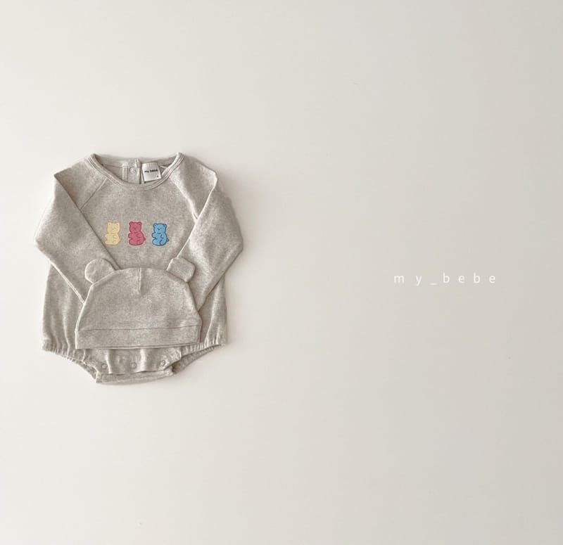 MY BEBE - Korean Children Fashion - #Kfashion4kids - Jelly Bear Bodysuit with Binnet - 6