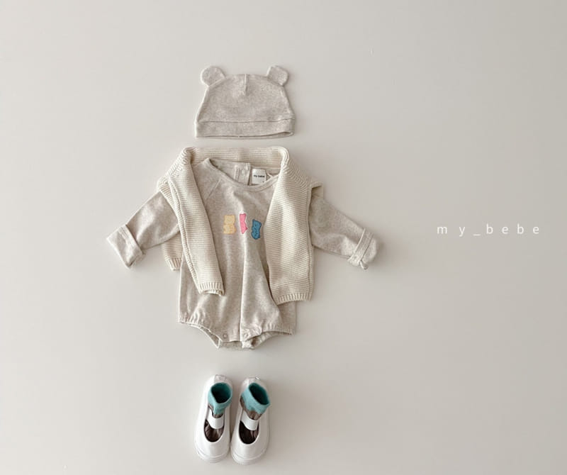 MY BEBE - Korean Children Fashion - #Kfashion4kids - Jelly Bear Bodysuit with Binnet - 7