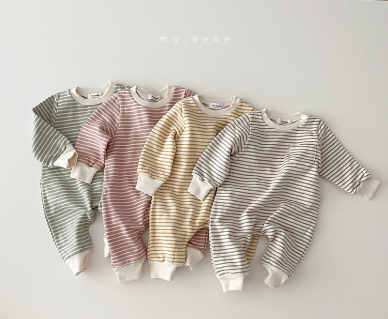 MY BEBE - Korean Children Fashion - #Kfashion4kids - Stripes Bodysuit