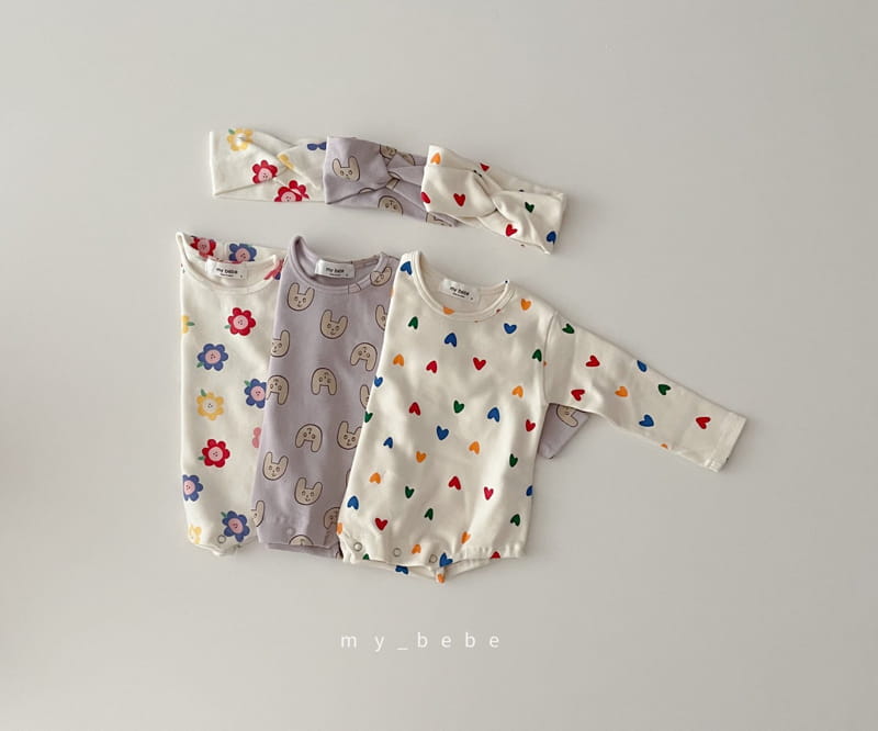 MY BEBE - Korean Children Fashion - #Kfashion4kids - Love Bodysuit with Hairband - 10