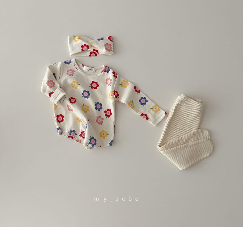 MY BEBE - Korean Children Fashion - #Kfashion4kids - Love Bodysuit with Hairband - 2