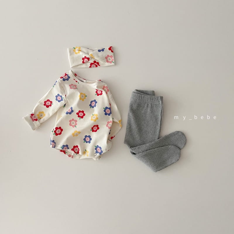 MY BEBE - Korean Children Fashion - #Kfashion4kids - Love Bodysuit with Hairband - 3