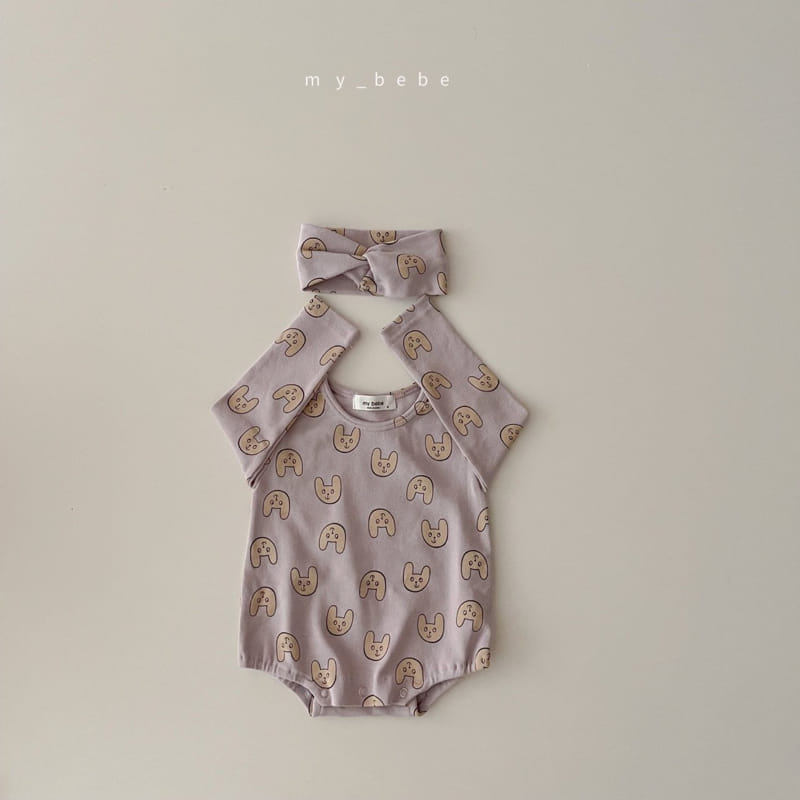 MY BEBE - Korean Children Fashion - #Kfashion4kids - Love Bodysuit with Hairband - 4