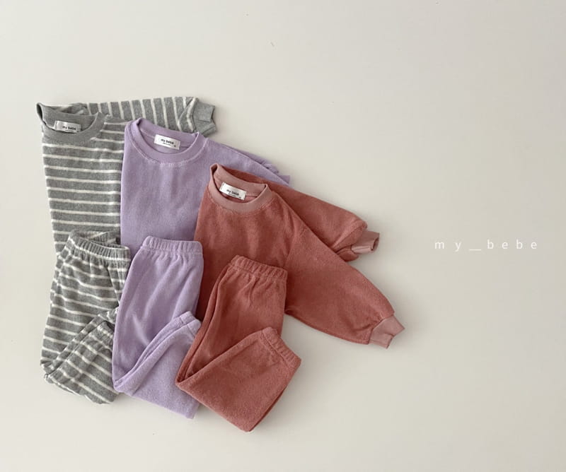 MY BEBE - Korean Children Fashion - #Kfashion4kids - Terry Top Bottom Set - 10