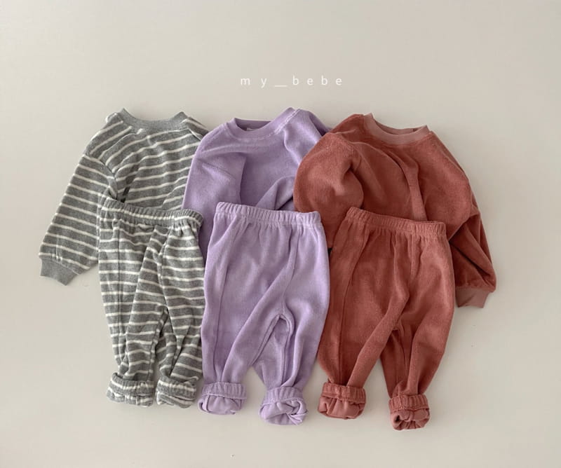 MY BEBE - Korean Children Fashion - #Kfashion4kids - Terry Top Bottom Set - 11