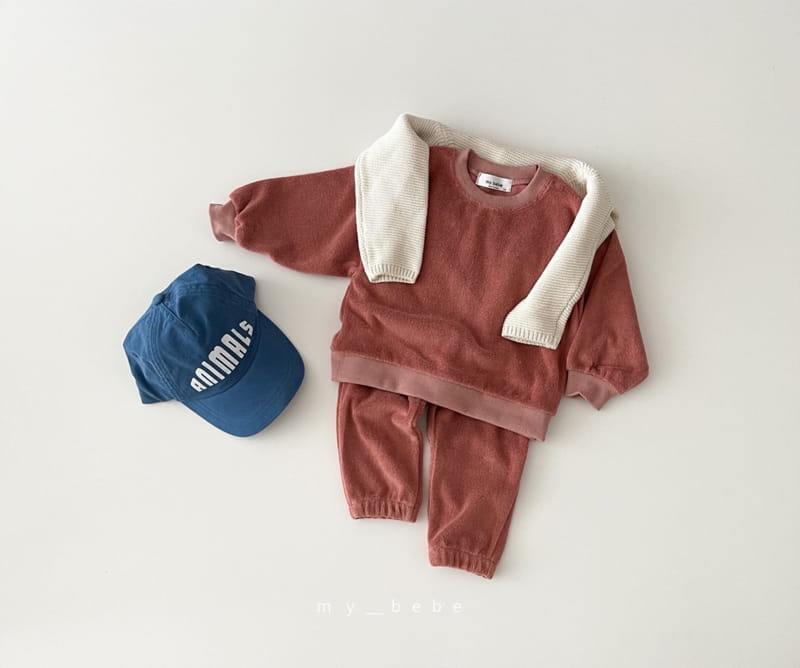 MY BEBE - Korean Children Fashion - #Kfashion4kids - Terry Top Bottom Set - 2