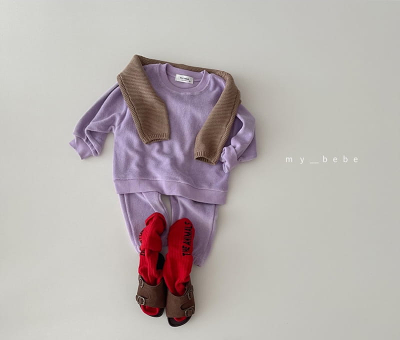 MY BEBE - Korean Children Fashion - #Kfashion4kids - Terry Top Bottom Set - 4
