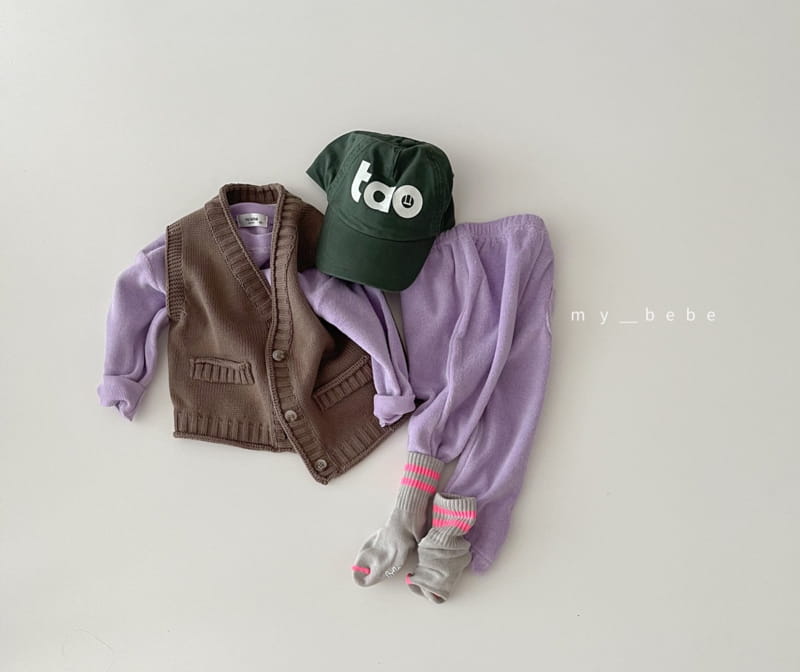 MY BEBE - Korean Children Fashion - #Kfashion4kids - Terry Top Bottom Set - 5