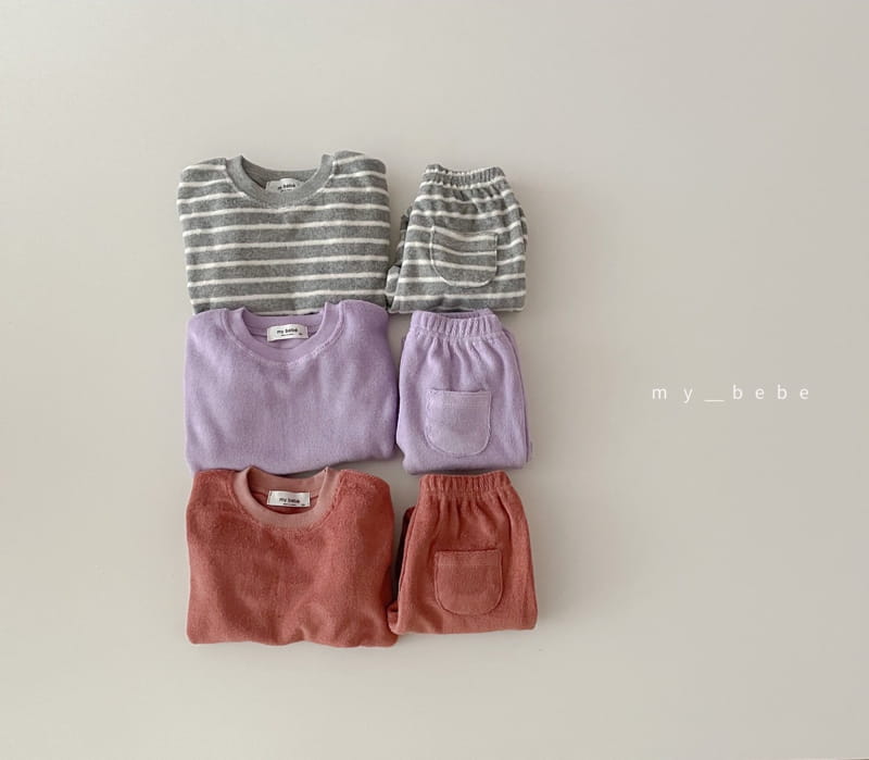 MY BEBE - Korean Children Fashion - #Kfashion4kids - Terry Top Bottom Set - 7
