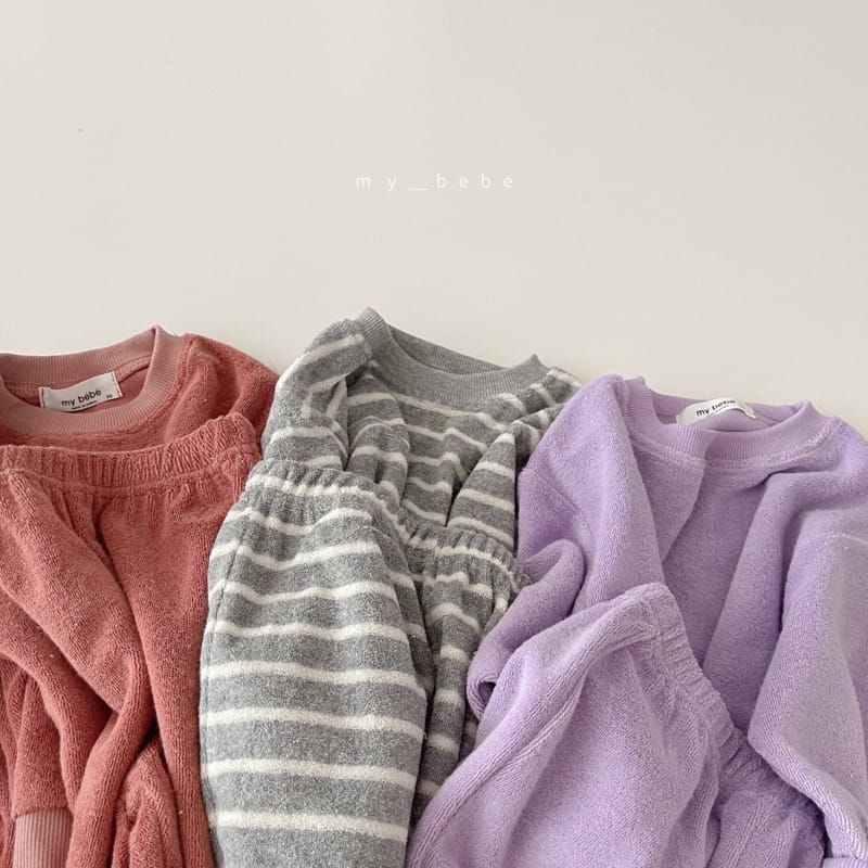 MY BEBE - Korean Children Fashion - #Kfashion4kids - Terry Top Bottom Set - 8