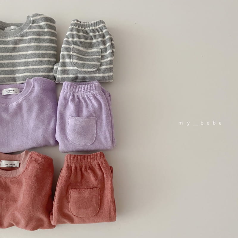 MY BEBE - Korean Children Fashion - #Kfashion4kids - Terry Top Bottom Set - 9