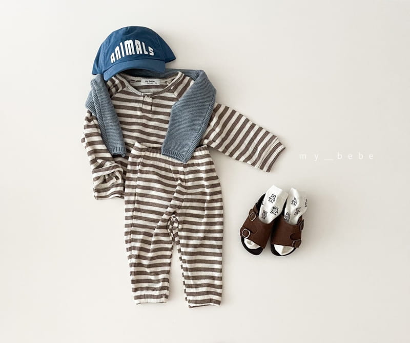 MY BEBE - Korean Children Fashion - #Kfashion4kids - Fall Waffle Top Bottom Set - 5