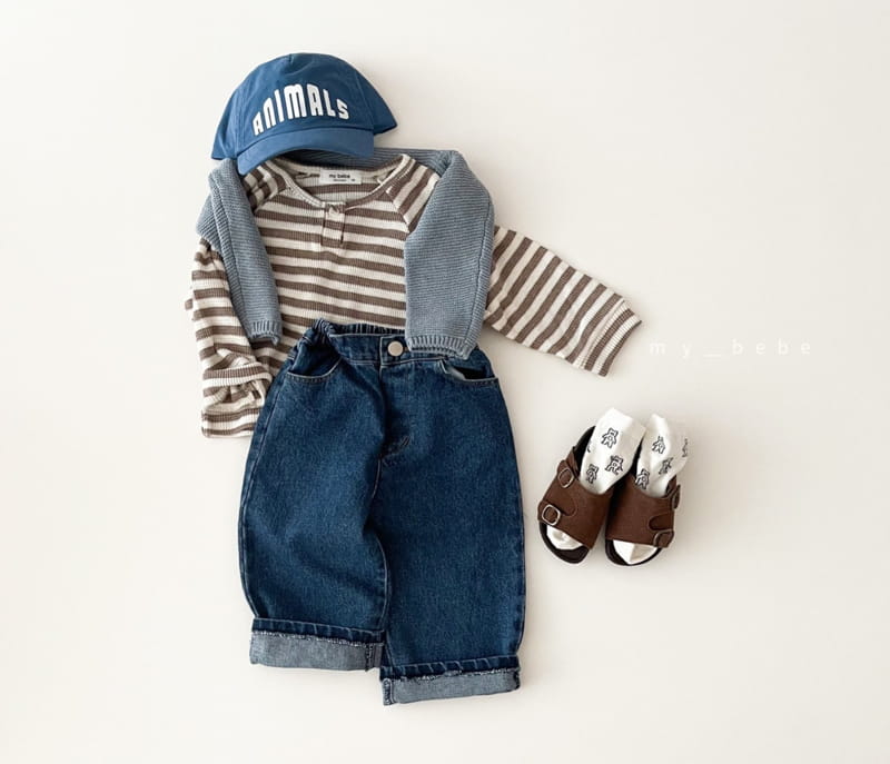 MY BEBE - Korean Children Fashion - #Kfashion4kids - Fall Waffle Top Bottom Set - 6