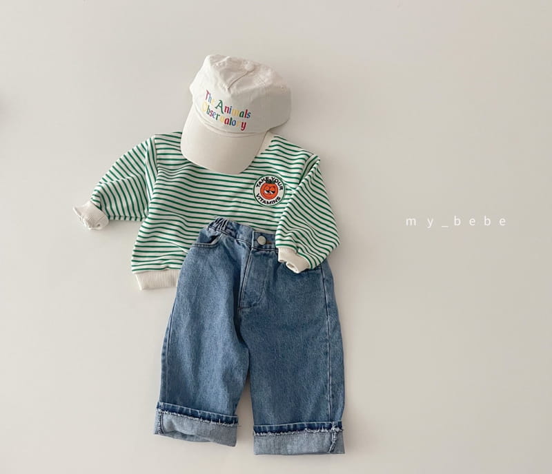 MY BEBE - Korean Children Fashion - #Kfashion4kids - Wappen Stripes Sweatshirt - 5