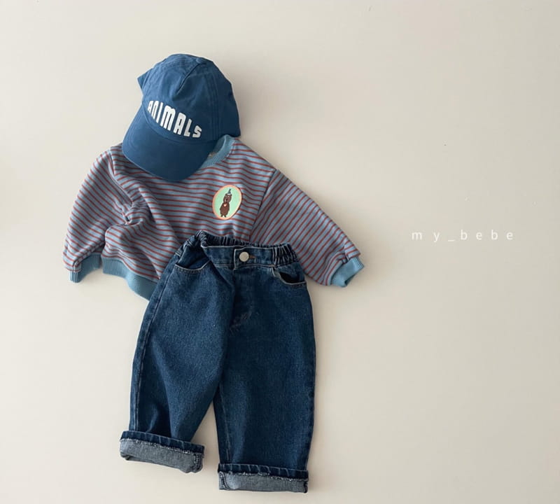 MY BEBE - Korean Children Fashion - #Kfashion4kids - Wappen Stripes Sweatshirt - 6