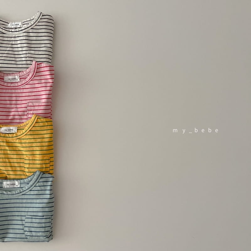 MY BEBE - Korean Children Fashion - #Kfashion4kids - Pocket Stripes Tee - 12