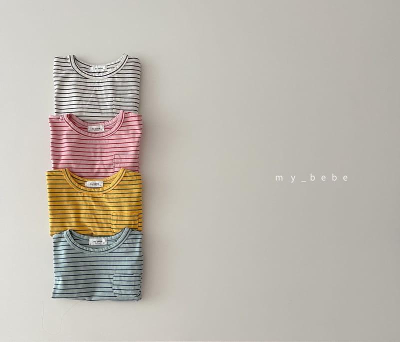 MY BEBE - Korean Children Fashion - #Kfashion4kids - Pocket Stripes Tee - 2