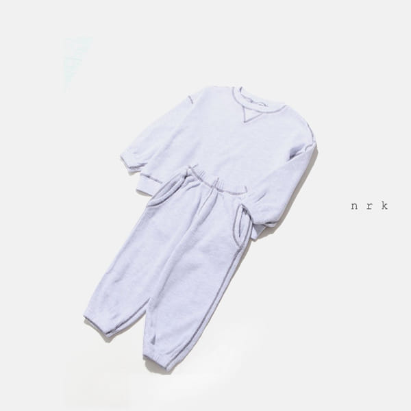 NRK - Korean Children Fashion - #Kfashion4kids - Waffle Odd Top Bottom Set - 2