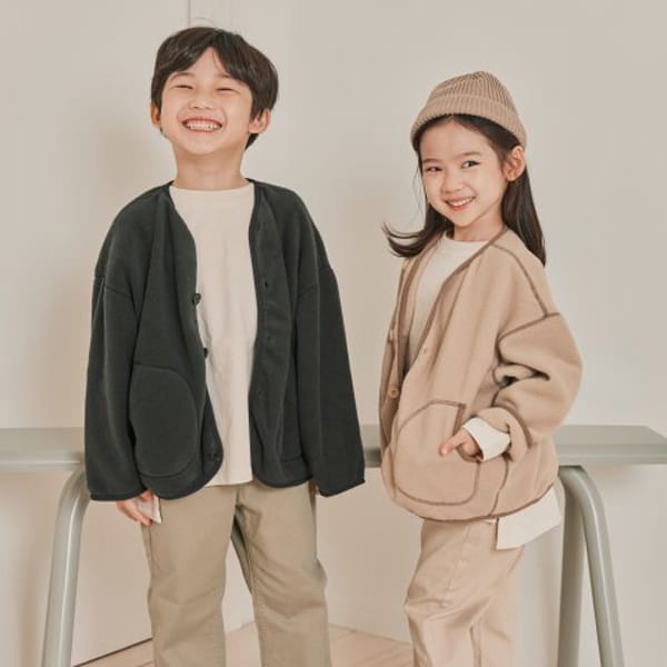 NRK - Korean Children Fashion - #Kfashion4kids - Odd Fleece Cardigan