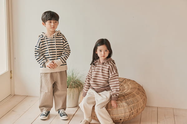 NRK - Korean Children Fashion - #Kfashion4kids - Stripe Hood Knit Pullover - 6