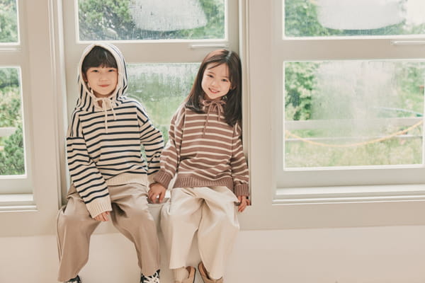 NRK - Korean Children Fashion - #Kfashion4kids - Stripe Hood Knit Pullover - 8