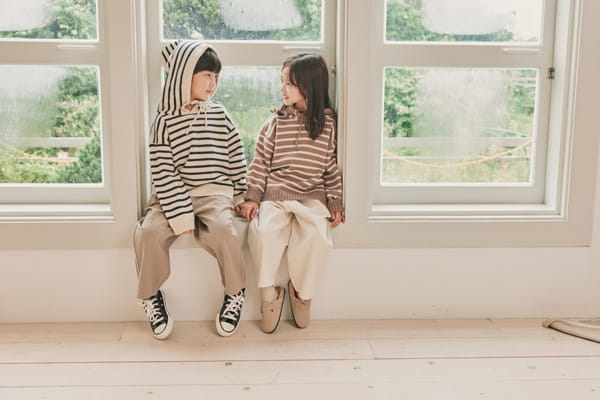 NRK - Korean Children Fashion - #Kfashion4kids - Stripe Hood Knit Pullover - 9