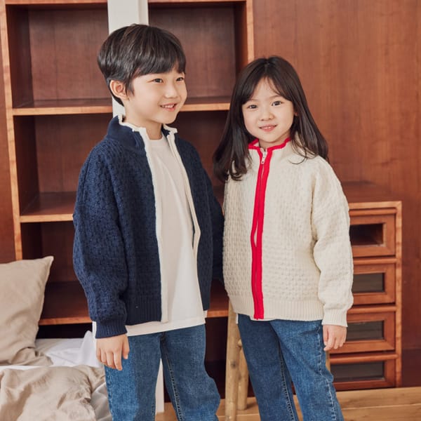 NRK - Korean Children Fashion - #Kfashion4kids - Blooming Zip-up Knit Zip-up Cardigan