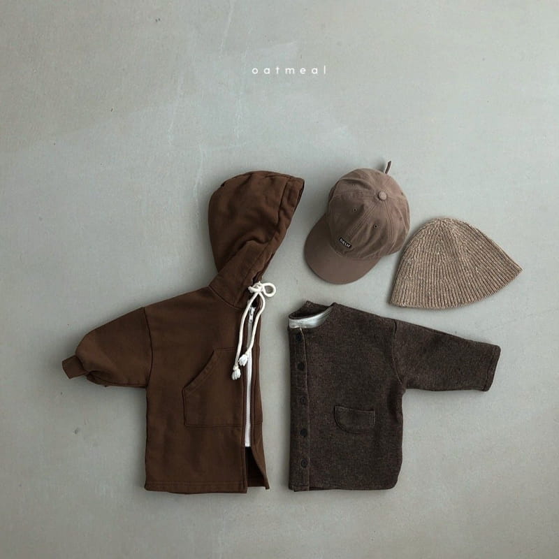 OATMEAL - Korean Children Fashion - #Kfashion4kids - Fobis Hood Zip-up Jacket - 2