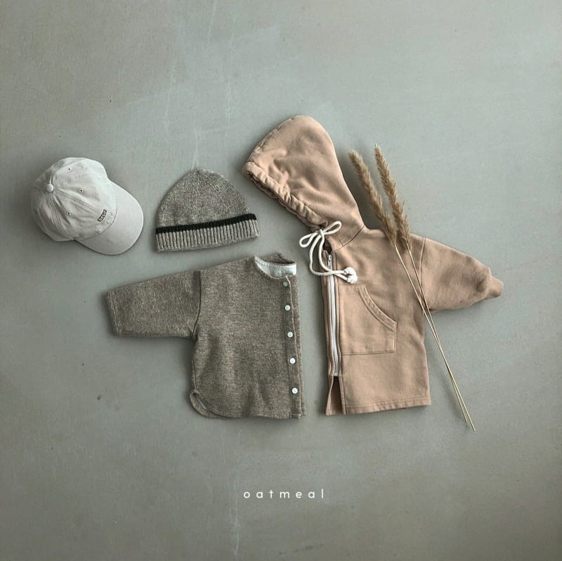 OATMEAL - Korean Children Fashion - #Kfashion4kids - Fobis Hood Zip-up Jacket - 3