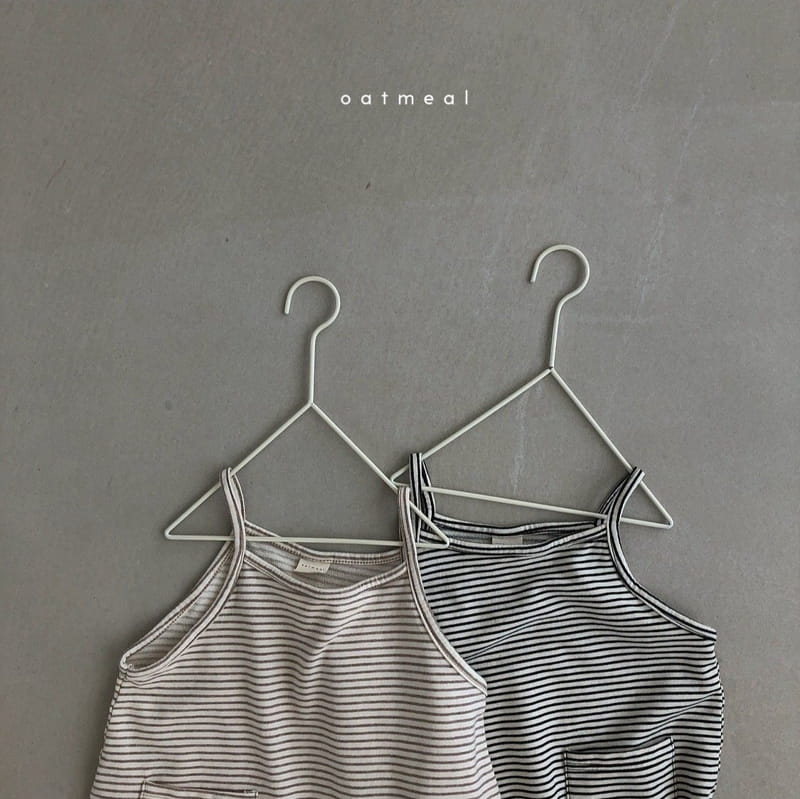 OATMEAL - Korean Children Fashion - #Kfashion4kids - By Me Stripe Jumpsuit