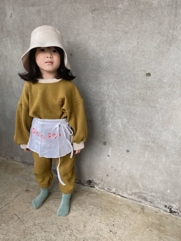 OJODEPAPA - Korean Children Fashion - #Kfashion4kids - Big Waffle Top Bottom Set