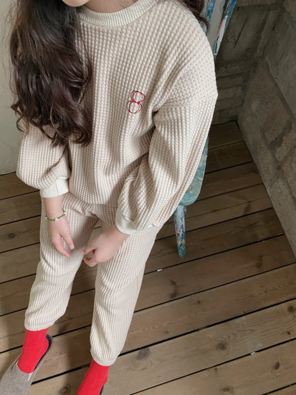 OJODEPAPA - Korean Children Fashion - #Kfashion4kids - Big Waffle Top Bottom Set - 11