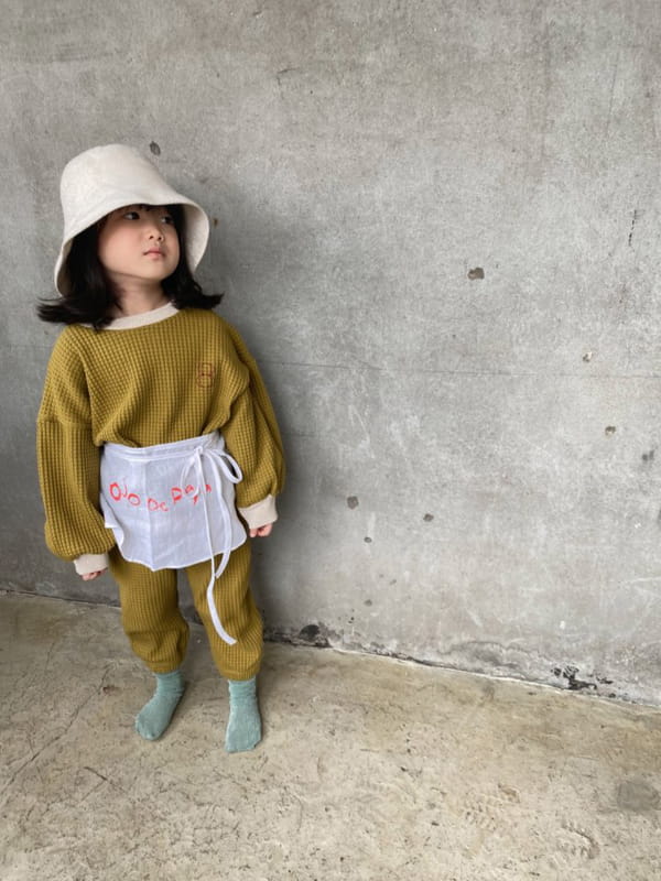 OJODEPAPA - Korean Children Fashion - #Kfashion4kids - Big Waffle Top Bottom Set - 7