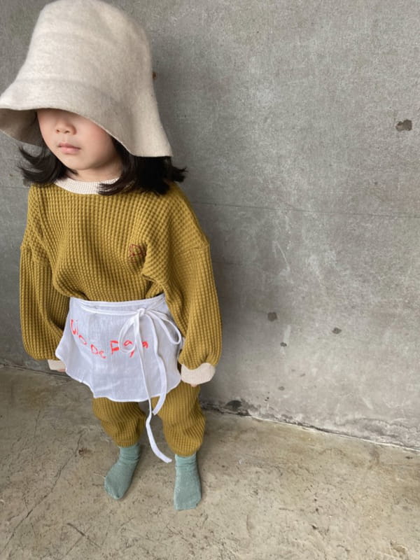 OJODEPAPA - Korean Children Fashion - #Kfashion4kids - Big Waffle Top Bottom Set - 8
