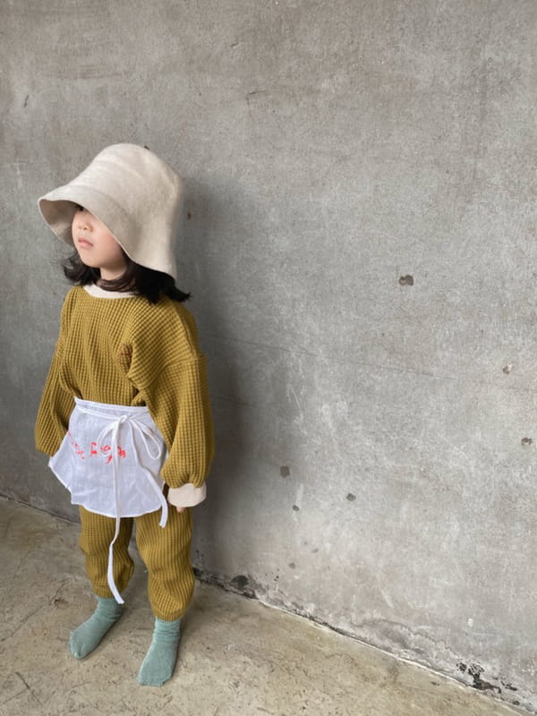 OJODEPAPA - Korean Children Fashion - #Kfashion4kids - Big Waffle Top Bottom Set - 9