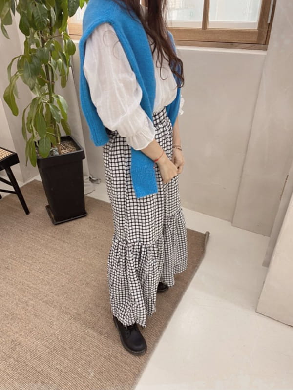 OJODEPAPA - Korean Children Fashion - #Kfashion4kids - Adult Coco Check Skirt - 8