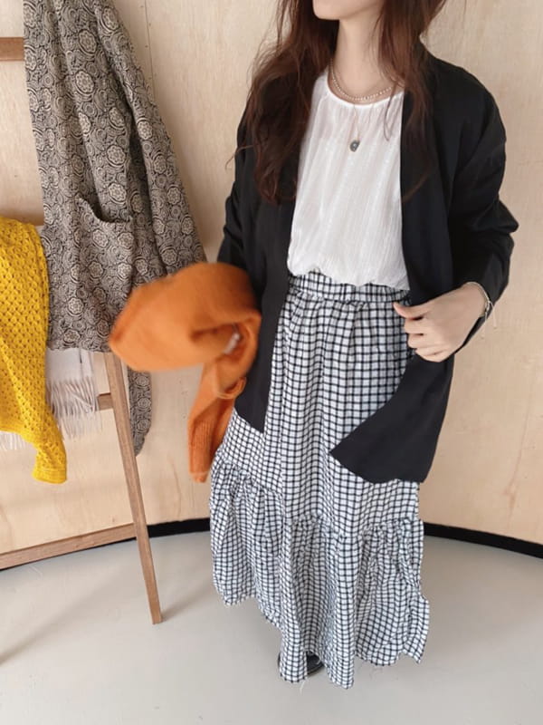 OJODEPAPA - Korean Children Fashion - #Kfashion4kids - Adult Coco Check Skirt - 9
