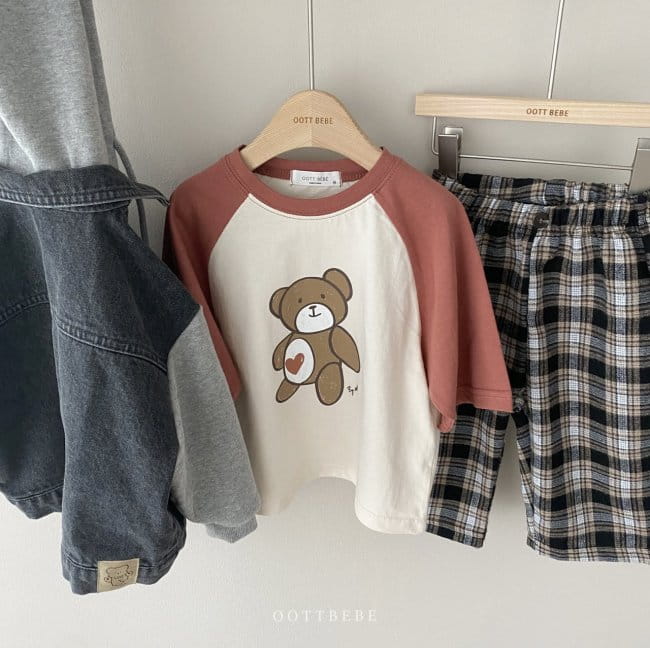 OOTT BEBE - Korean Children Fashion - #Kfashion4kids - Thank You Bear Raglan Tee - 12