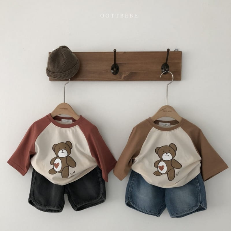 OOTT BEBE - Korean Children Fashion - #Kfashion4kids - Thank You Bear Raglan Tee - 2