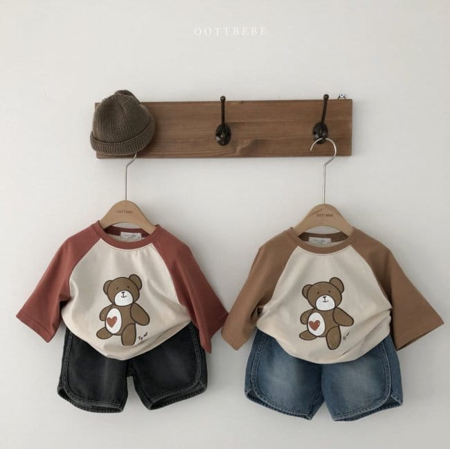 OOTT BEBE - Korean Children Fashion - #Kfashion4kids - Thank You Bear Raglan Tee - 3