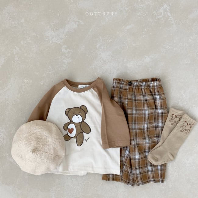 OOTT BEBE - Korean Children Fashion - #Kfashion4kids - Thank You Bear Raglan Tee - 6