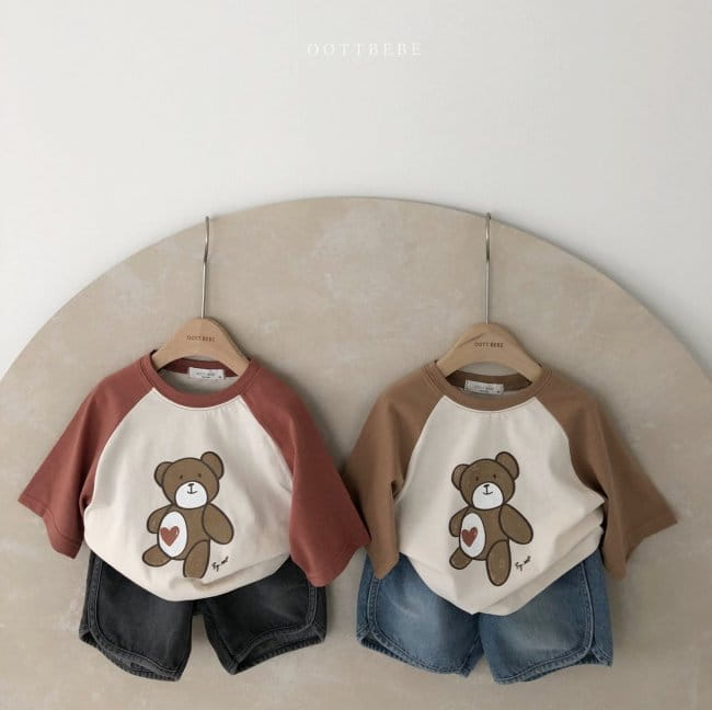 OOTT BEBE - Korean Children Fashion - #Kfashion4kids - Thank You Bear Raglan Tee - 7